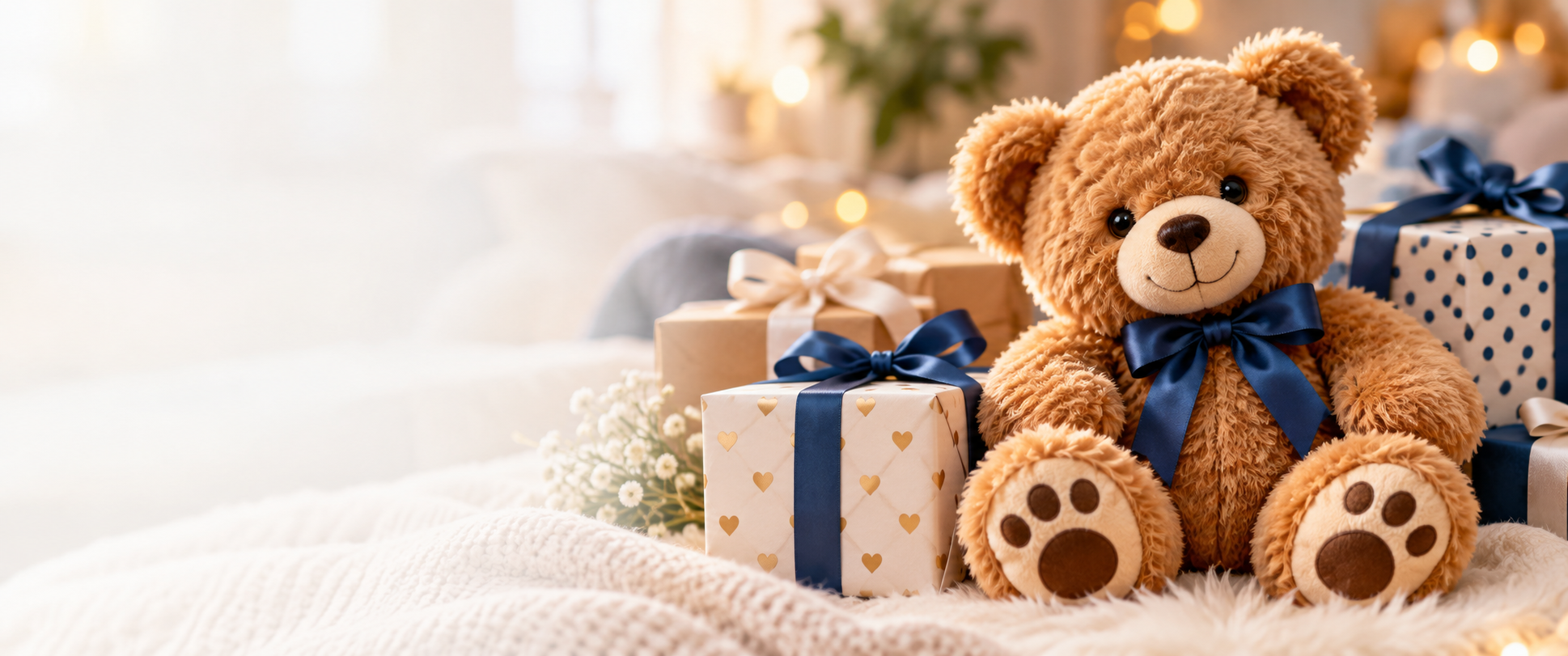 Teddy bear presented as a thoughtful gift